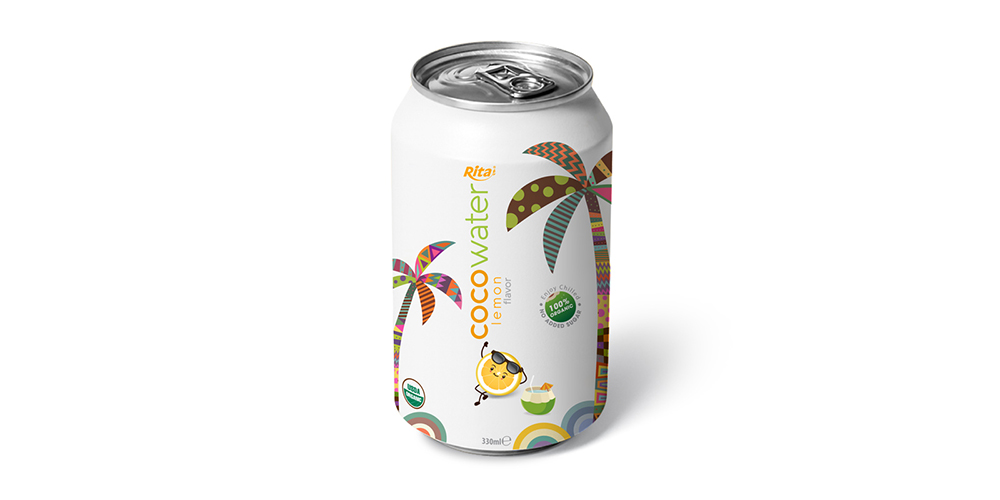 Natural And Pure Coconut Water With Lemon Flavor 330ml Can
